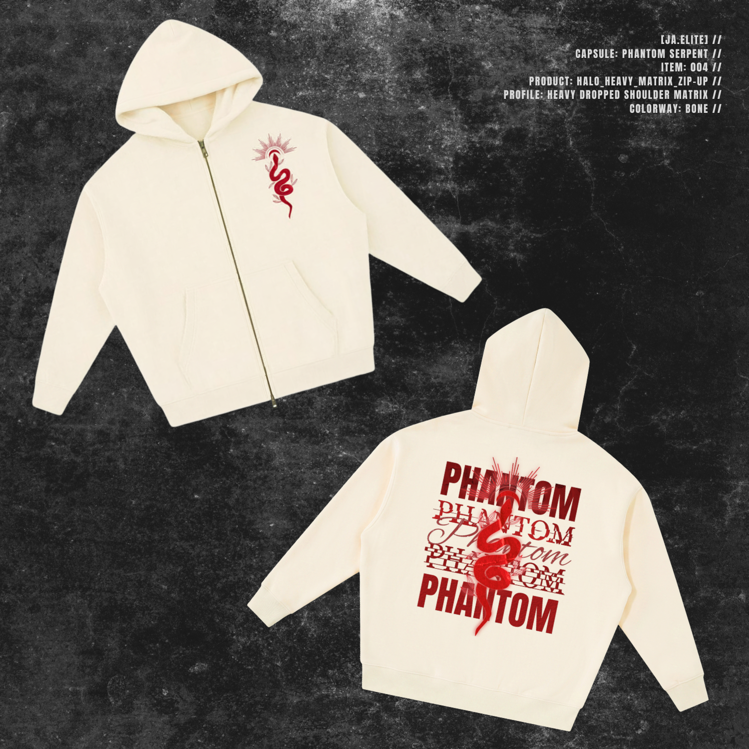 [JA.ELITE] PHANTOM SERPENT Halo Matrix Zip-Up