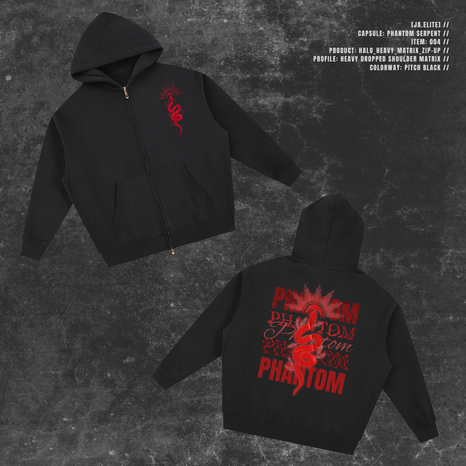 [JA.ELITE] PHANTOM SERPENT Halo Matrix Zip-Up