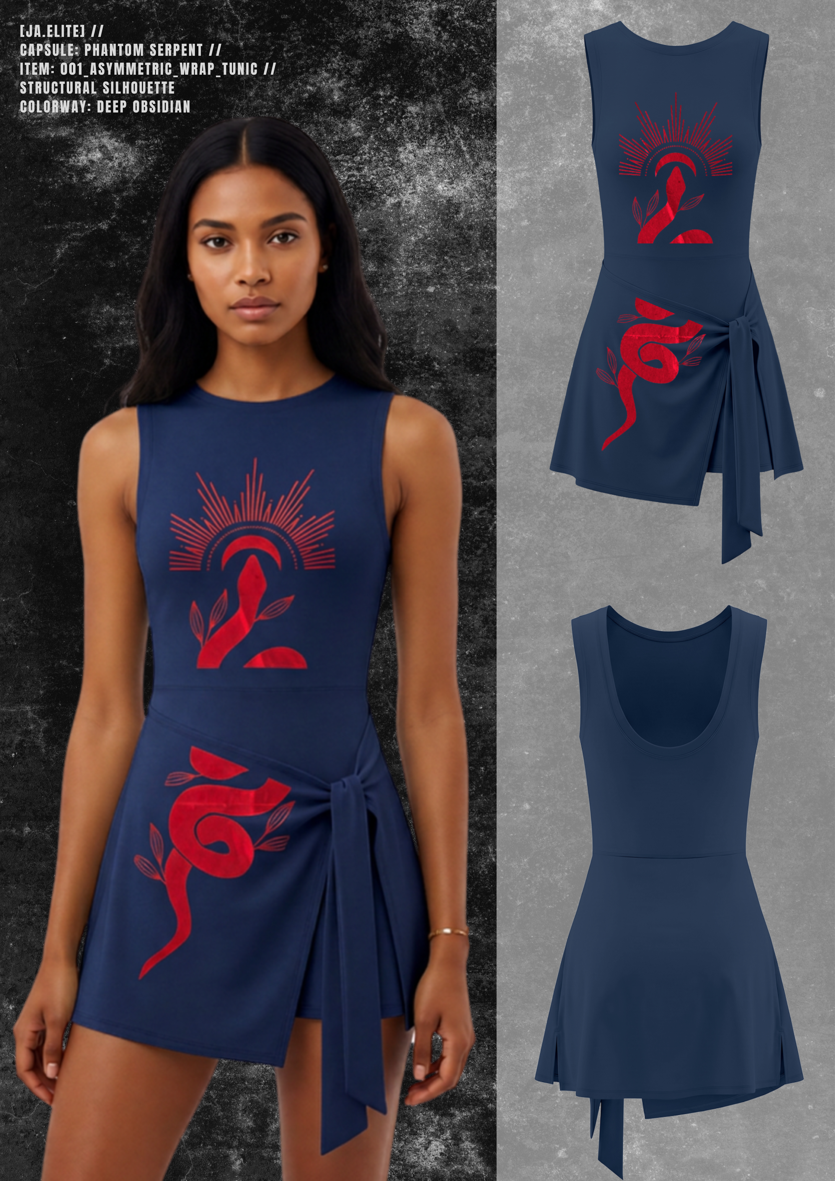 [JA.ELITE] PHANTOM Asymmetric Wrap Tunic