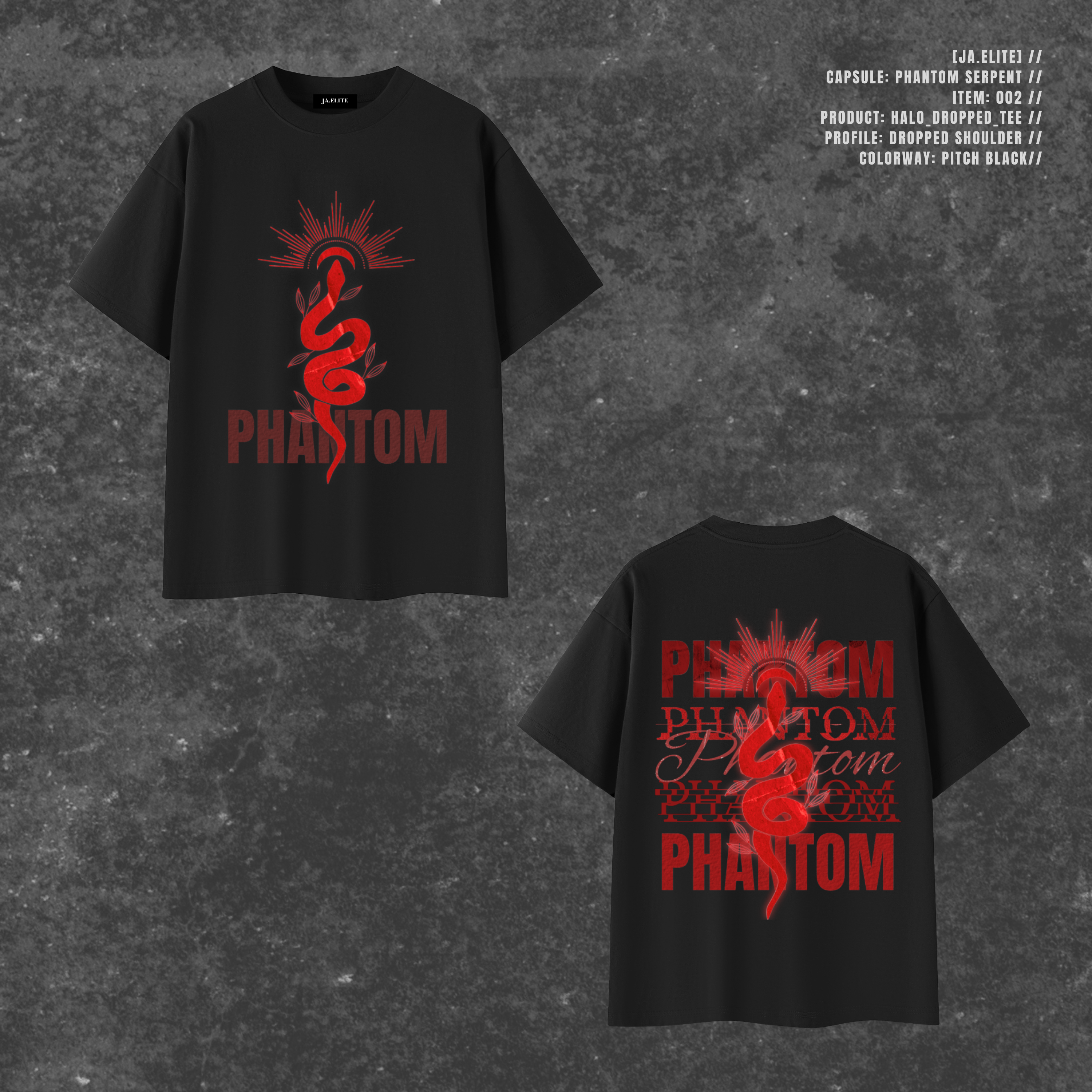 [JA.ELITE] PHANTOM SERPENT Halo Dropped Tee