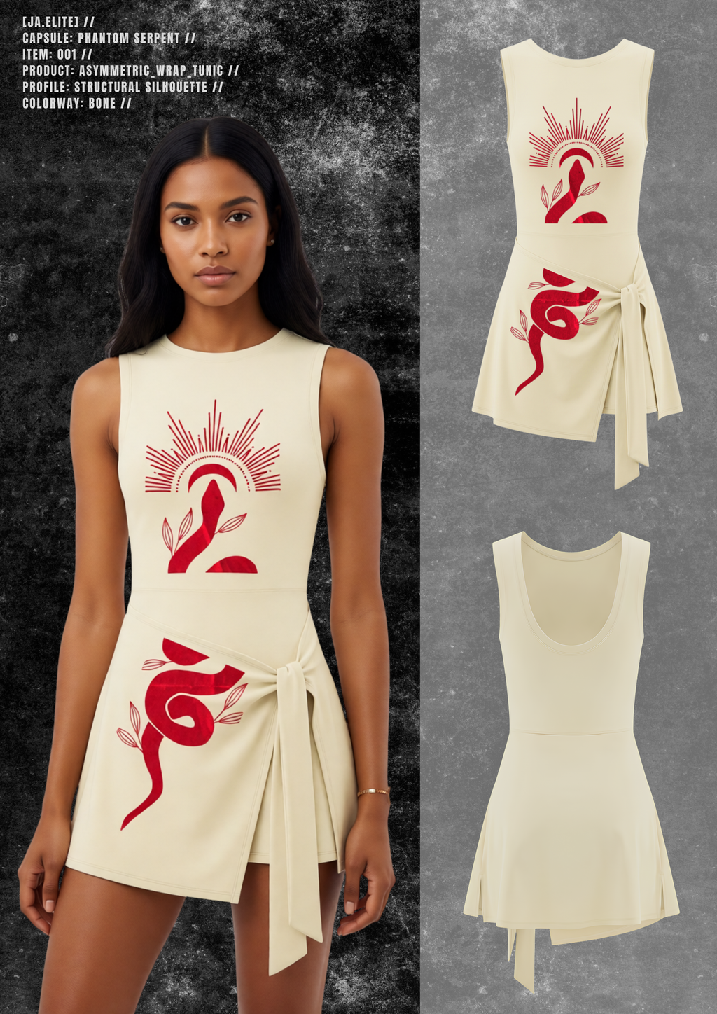 [JA.ELITE] PHANTOM Asymmetric Wrap Tunic
