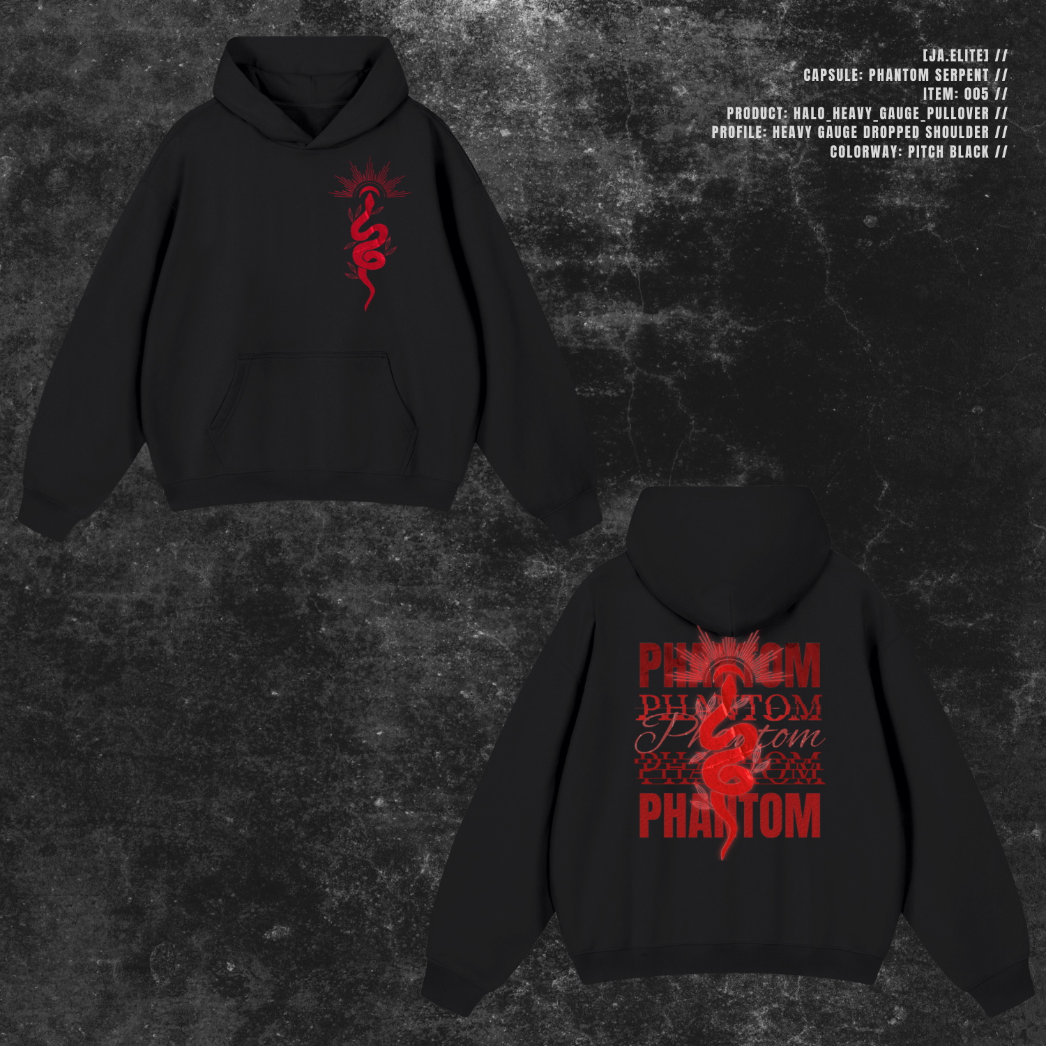 [JA.ELITE] PHANTOM SERPENT Halo Heavy-Gauge Pullover