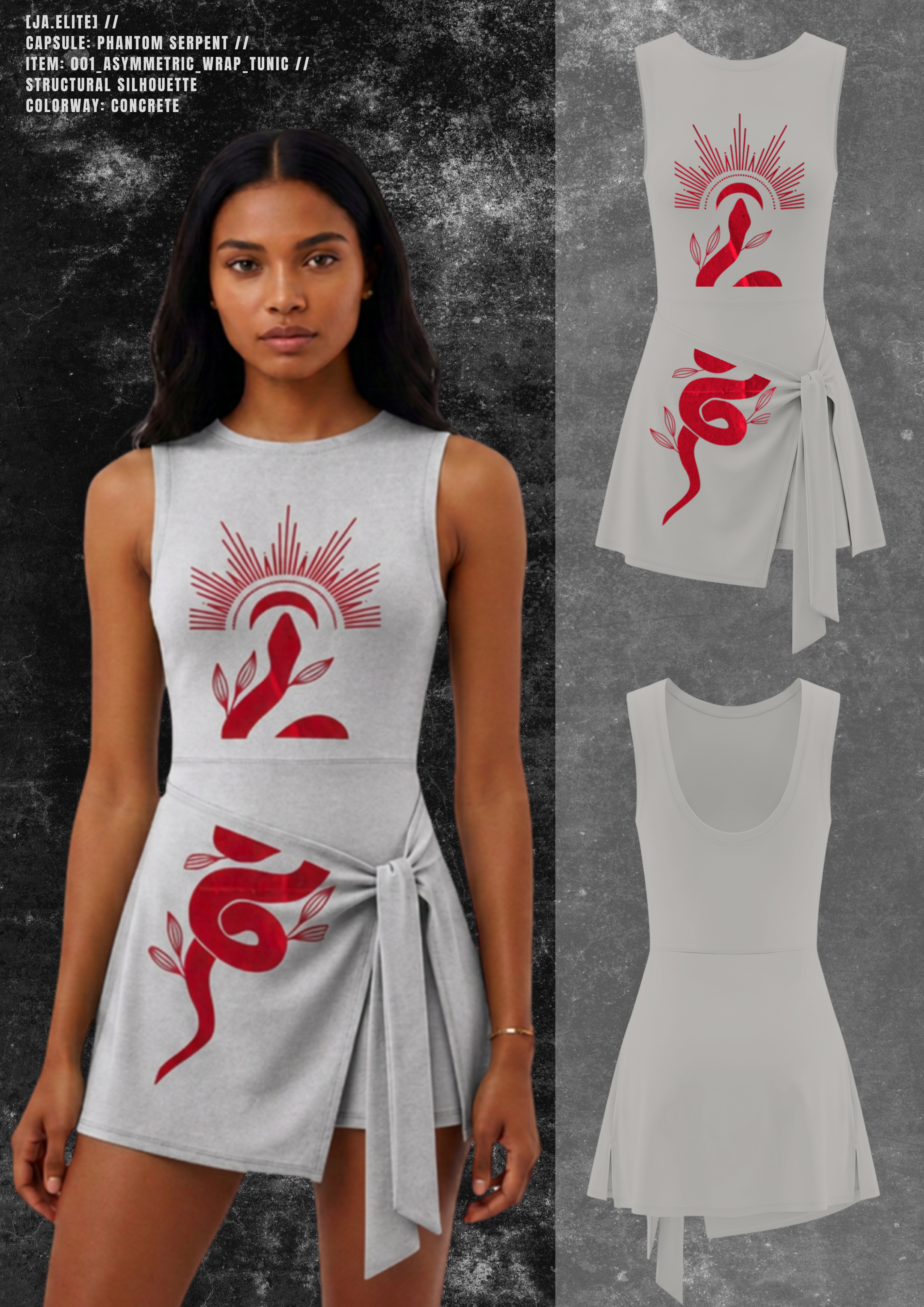 [JA.ELITE] PHANTOM Asymmetric Wrap Tunic